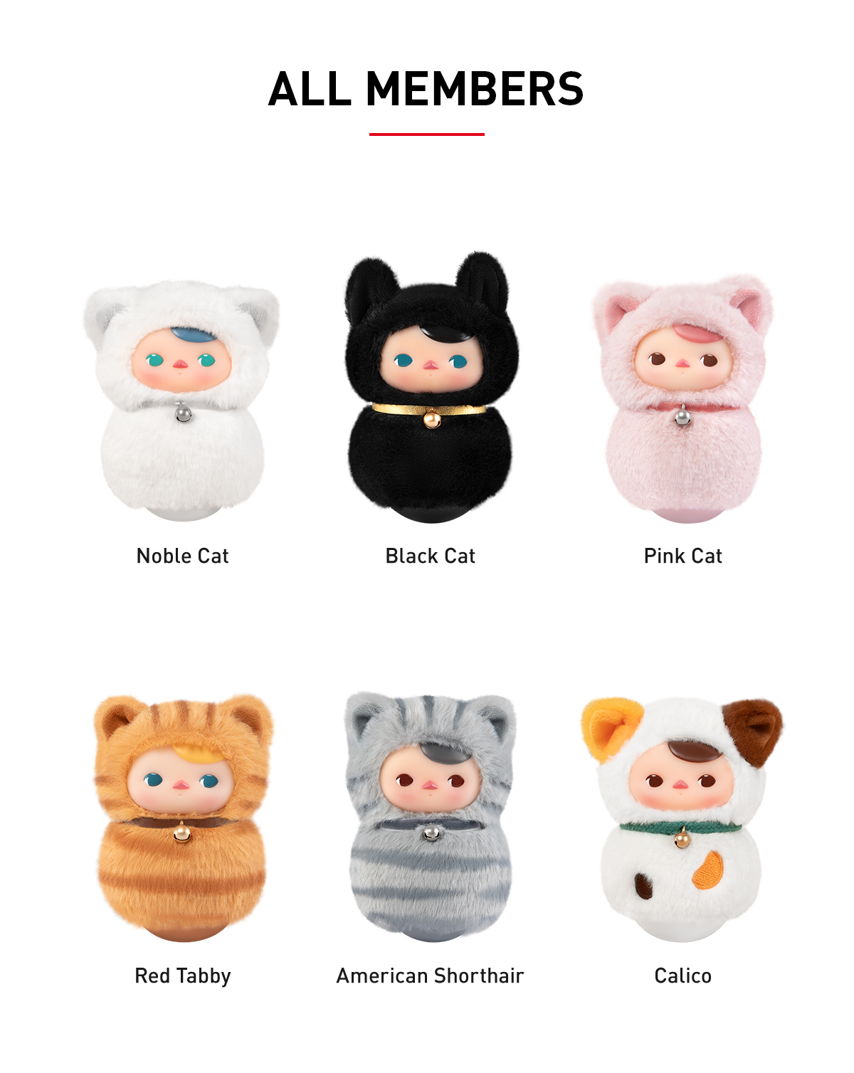 Popmart Pucky Roly Poly ぬいぐるみ シークレット PUCKY Roly-Poly Kitty Series-Vinyl Plush Blind Box - POP