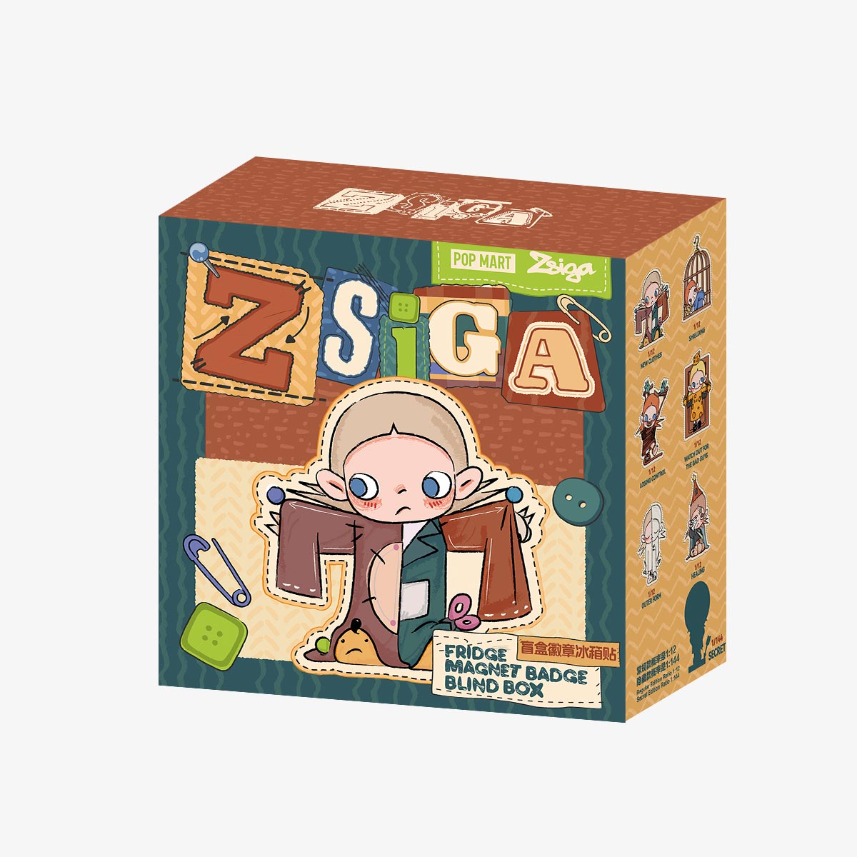 POP MART ポップマート Zsiga マグネットバッジ　12個　1BOX Zsiga We All Are Kids Series-Fridge Magnet Badge Blind Box - POP