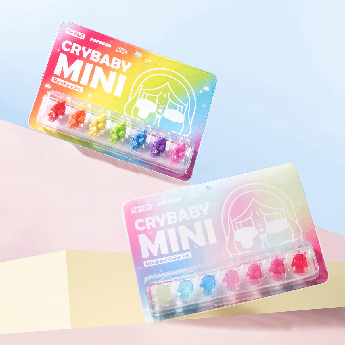 POP BEAN CRYBABY MINI FIGURE- Gradient Color Set - POP MART