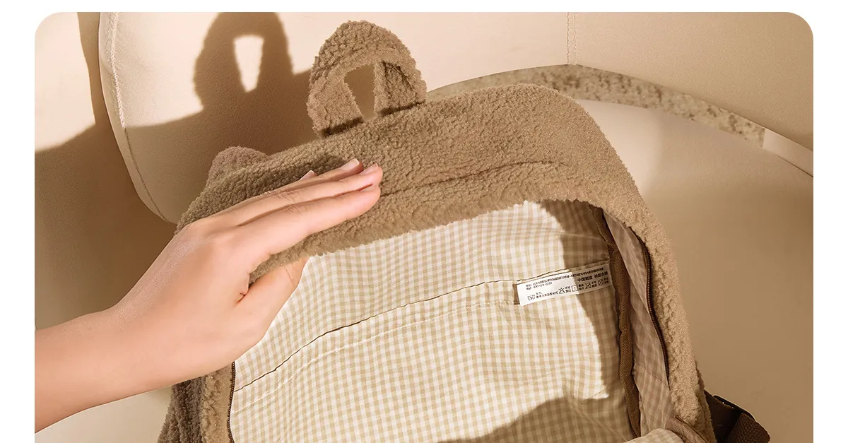 Classic Bag Series-LABUBU Berber Fleece Backpack (Brown) - POP MART ...