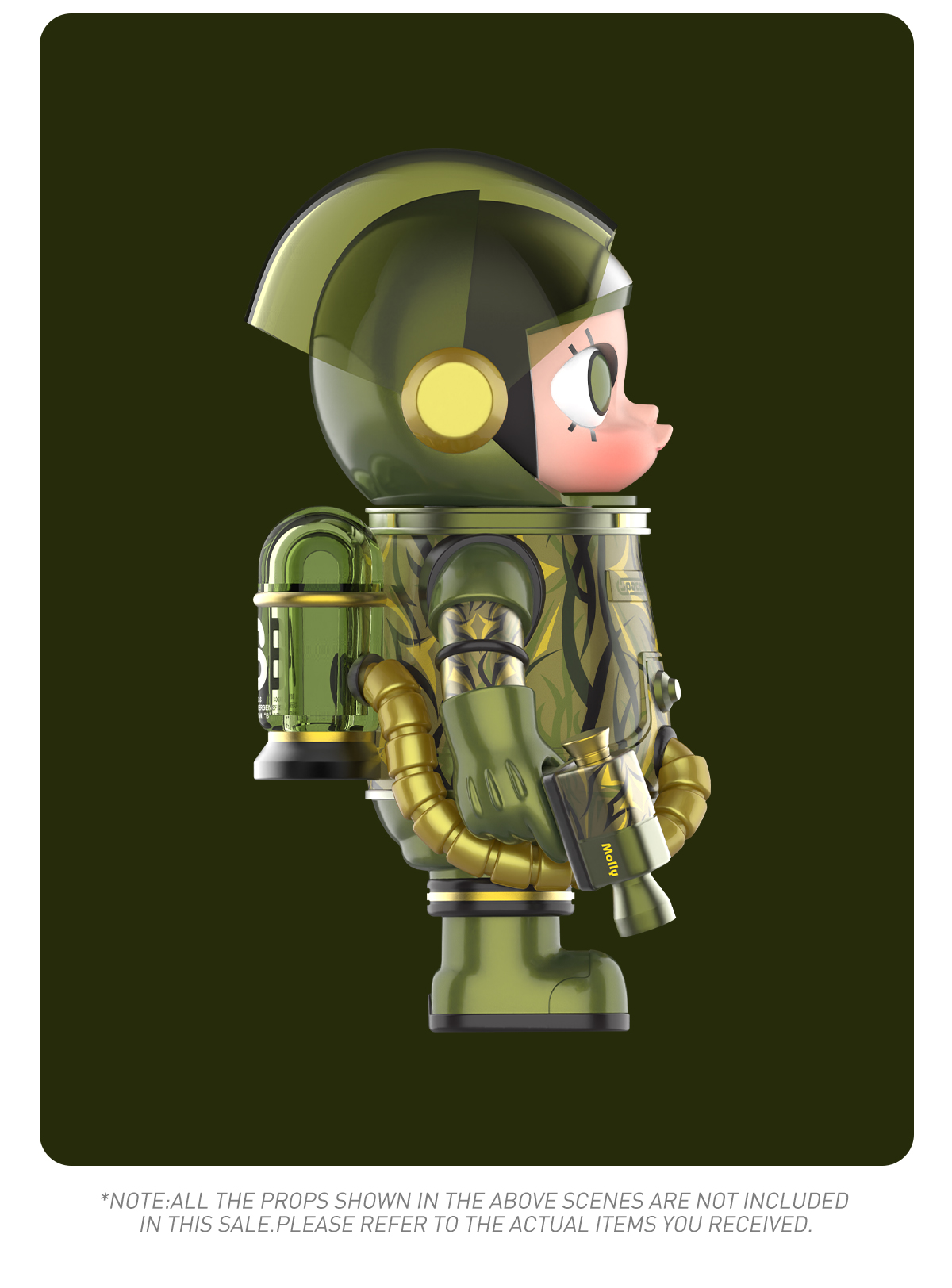 MEGA SPACE MOLLY 100% CLOT-Olive Alienegra - POP MART (Hong