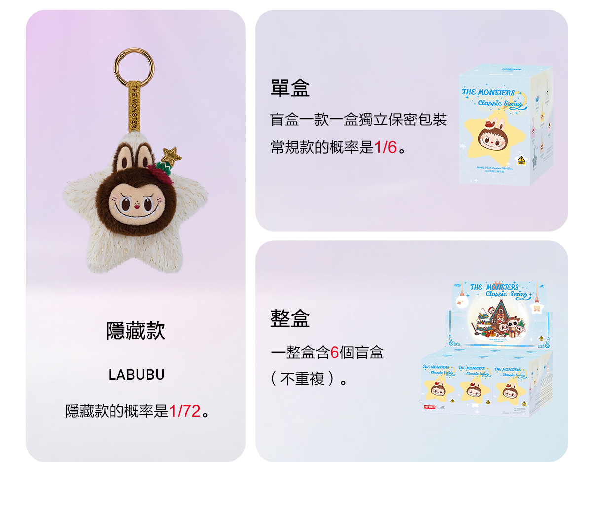 THE MONSTERS Classic Series 6個セット THE MONSTERS Classic Series-Sparkly Plush Pendant Blind Box