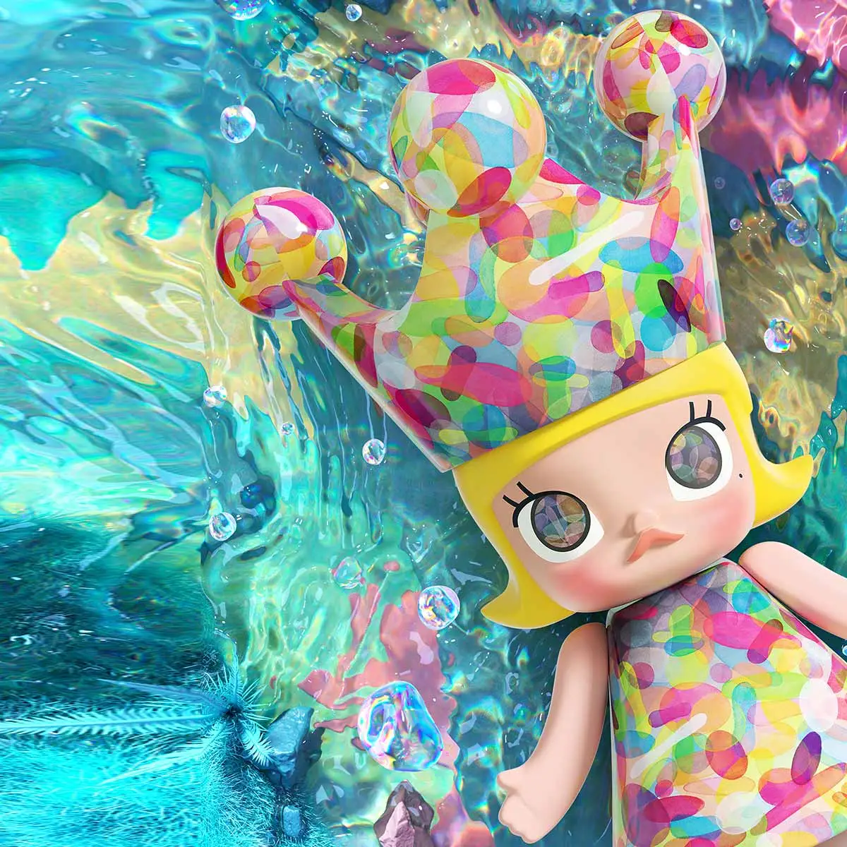 MEGA ROYAL MOLLY 400% Huang Yuxing-Bubbles - POP MART (Hong Kong 