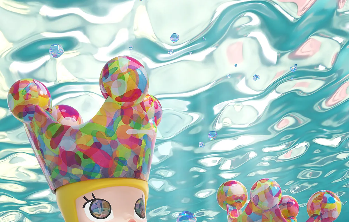 MEGA ROYAL MOLLY 400% Huang Yuxing-Bubbles - POP MART (Hong Kong 