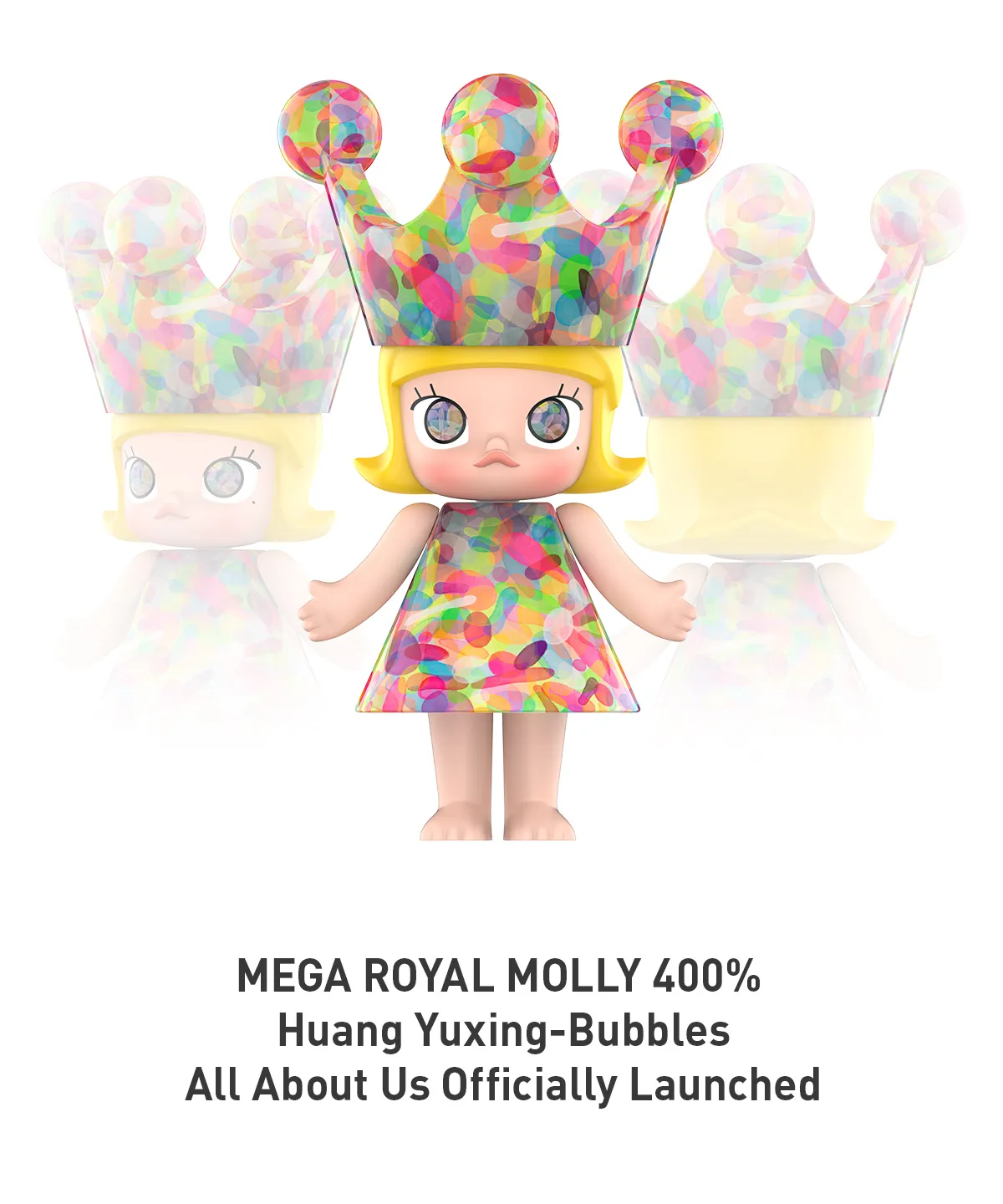 MEGA ROYAL MOLLY 400% Huang Yuxing-Bubbles - POP MART (Hong Kong 