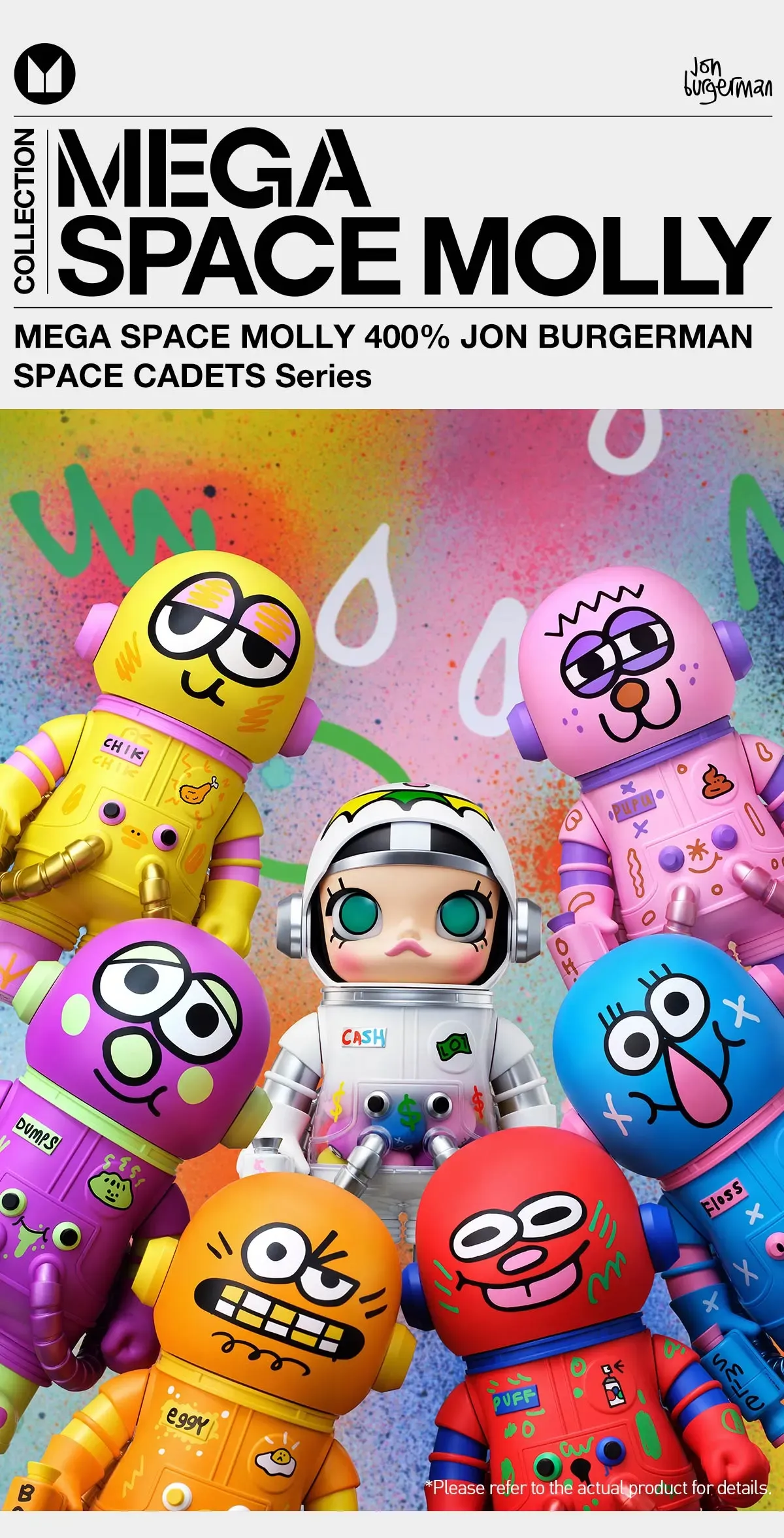 ポップマートSPACE MOLLY 400% Jon Burgerman 2個 MEGA SPACE MOLLY 400% Jon Burgerman - POP MART (United States)