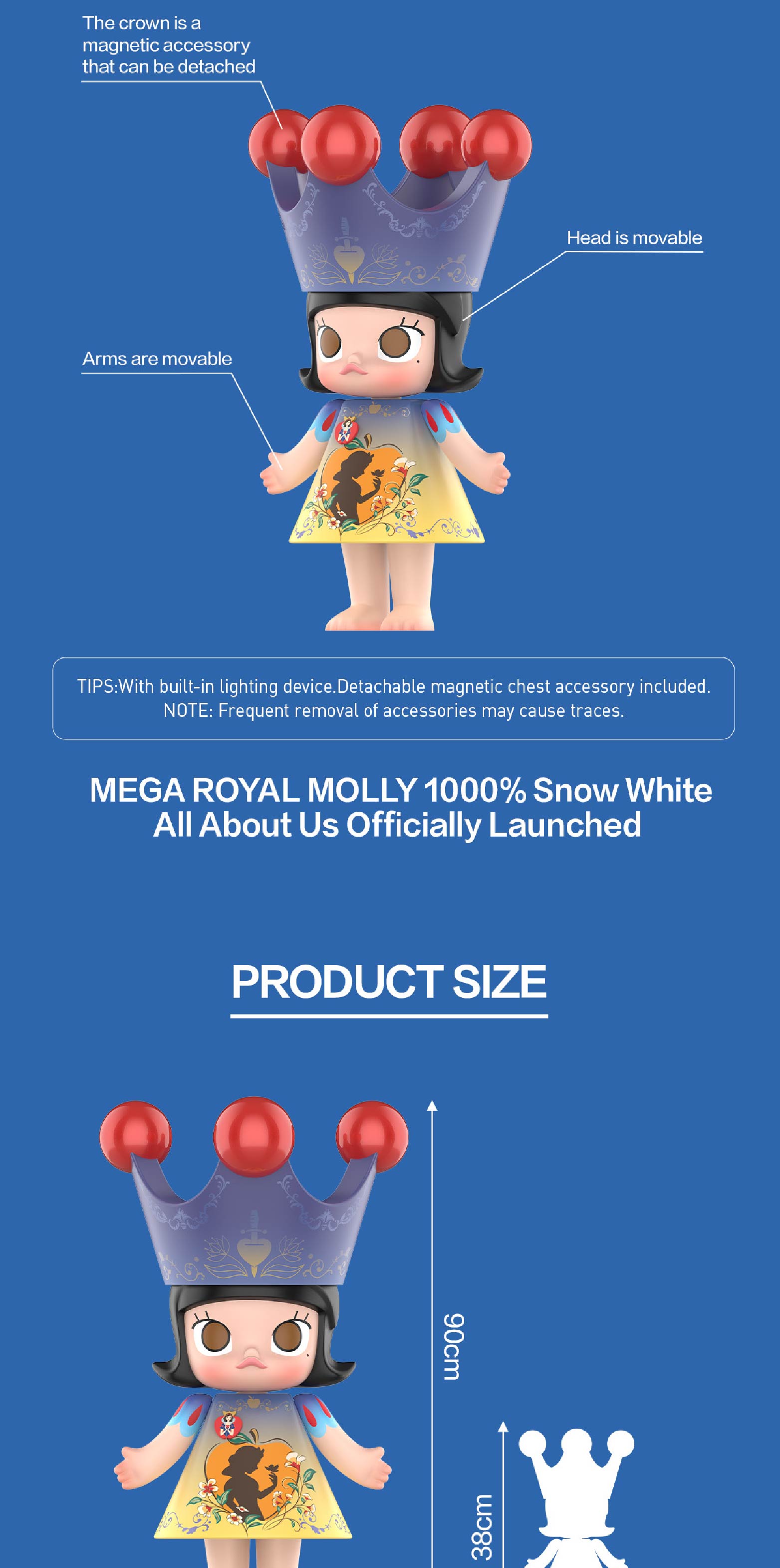 ぬいぐるみ MEGA  MOLLY 1000%  White MEGA SPACE MOLLY 1000% Sweet Messages Bear - POP MART (United States)