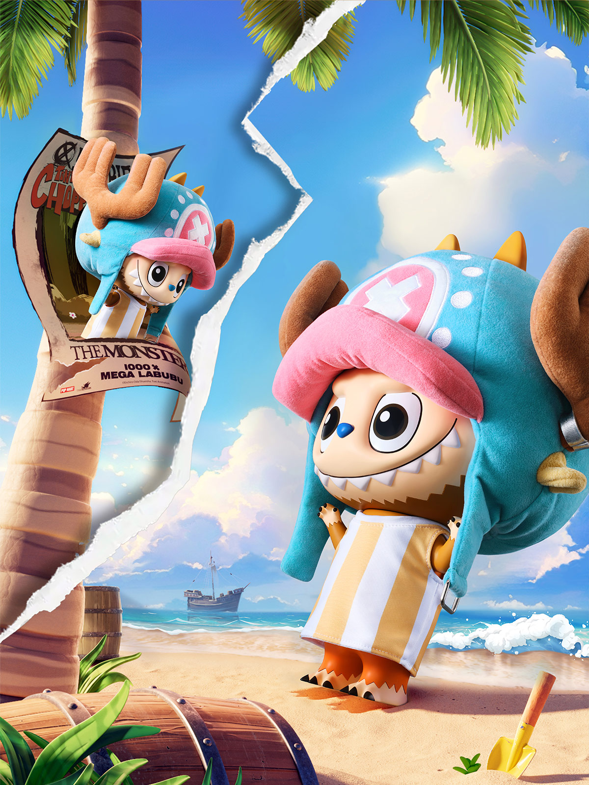 MEGA LABUBU 1000% TONY TONY CHOPPER - POP MART (Hong Kong