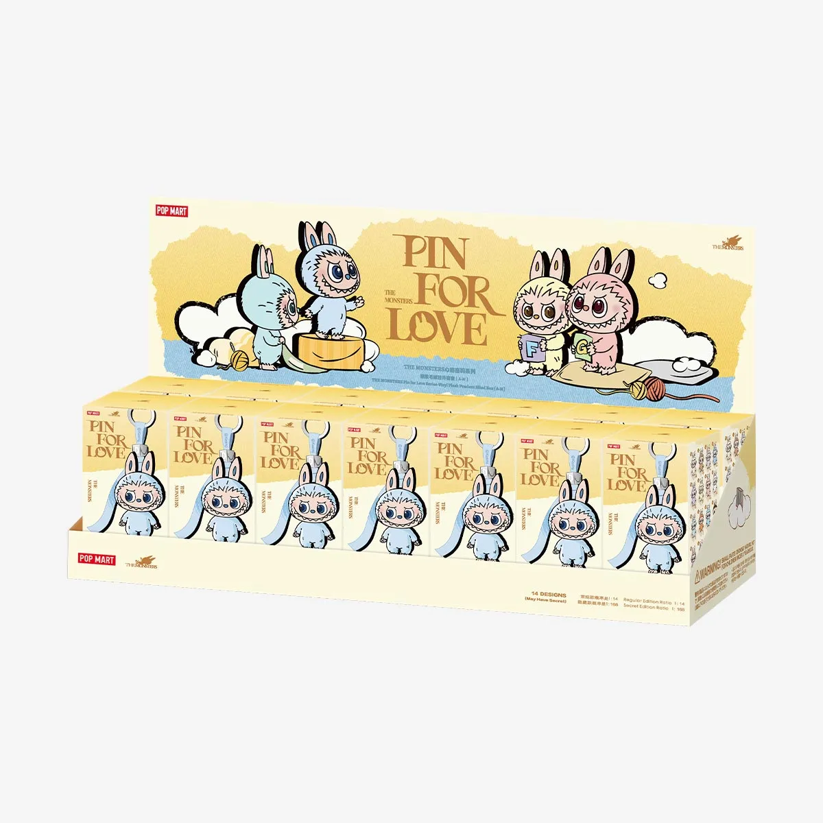 【Rukin☺︎】HK THE MONSTER PIN FOR LOVE THE MONSTER Pin for Love Series- Vinyl Plush Pendant blind