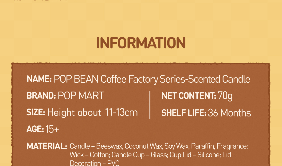 POP BEAN Coffee Factory Series-Scented Candle - POP MART (Hong