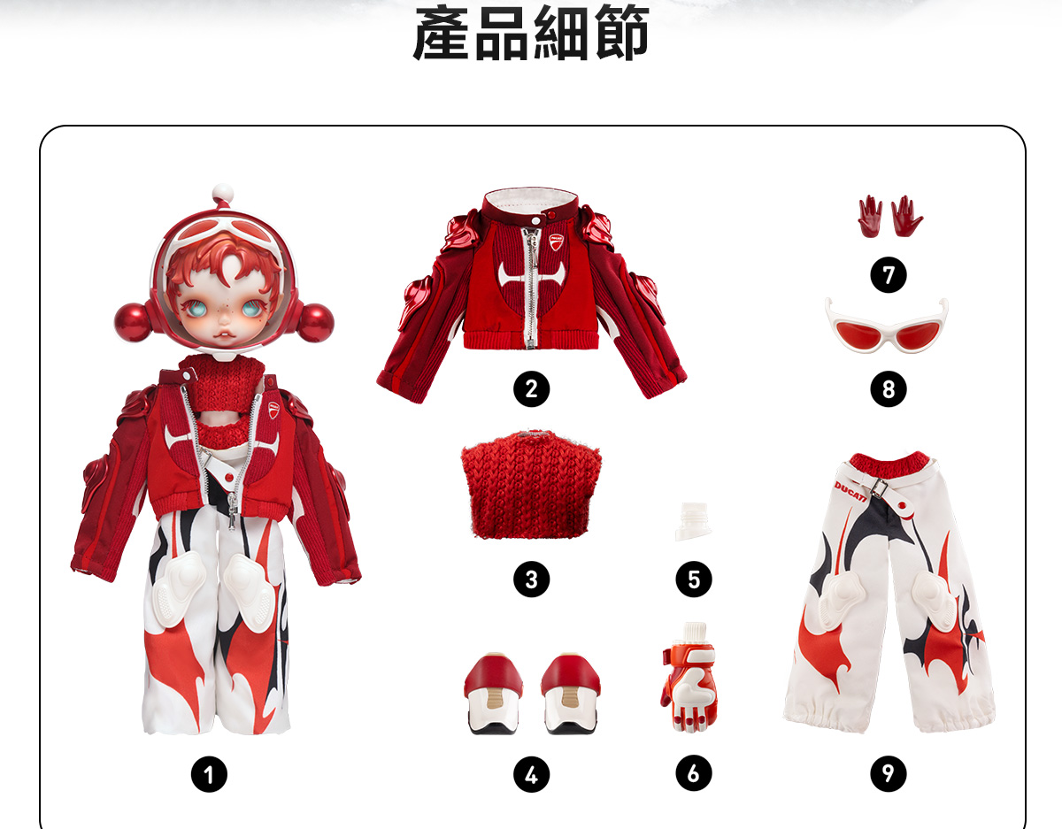 SKULLPANDA × DUCATI 1/6 Action Figure - POP MART (Hong Kong, China)