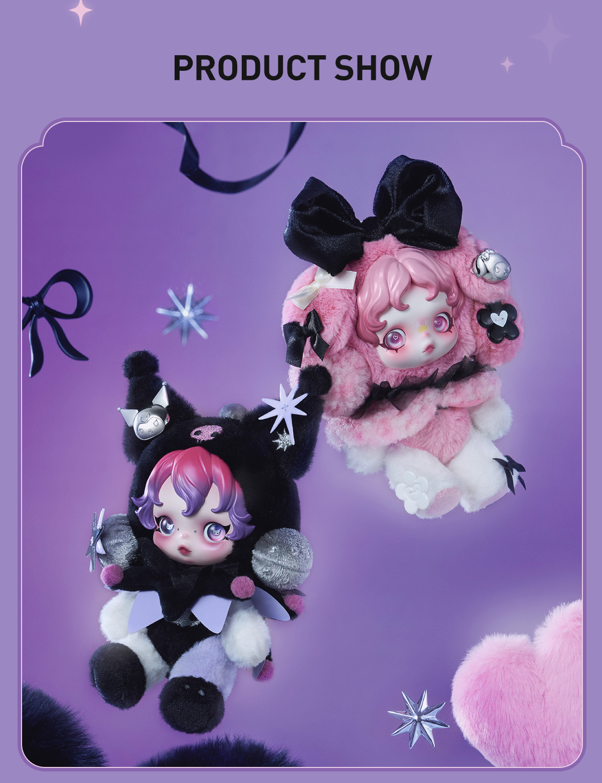 Pop Mart Vinyl Plush Doll Pendant - Skullpanda X Sanrio Series