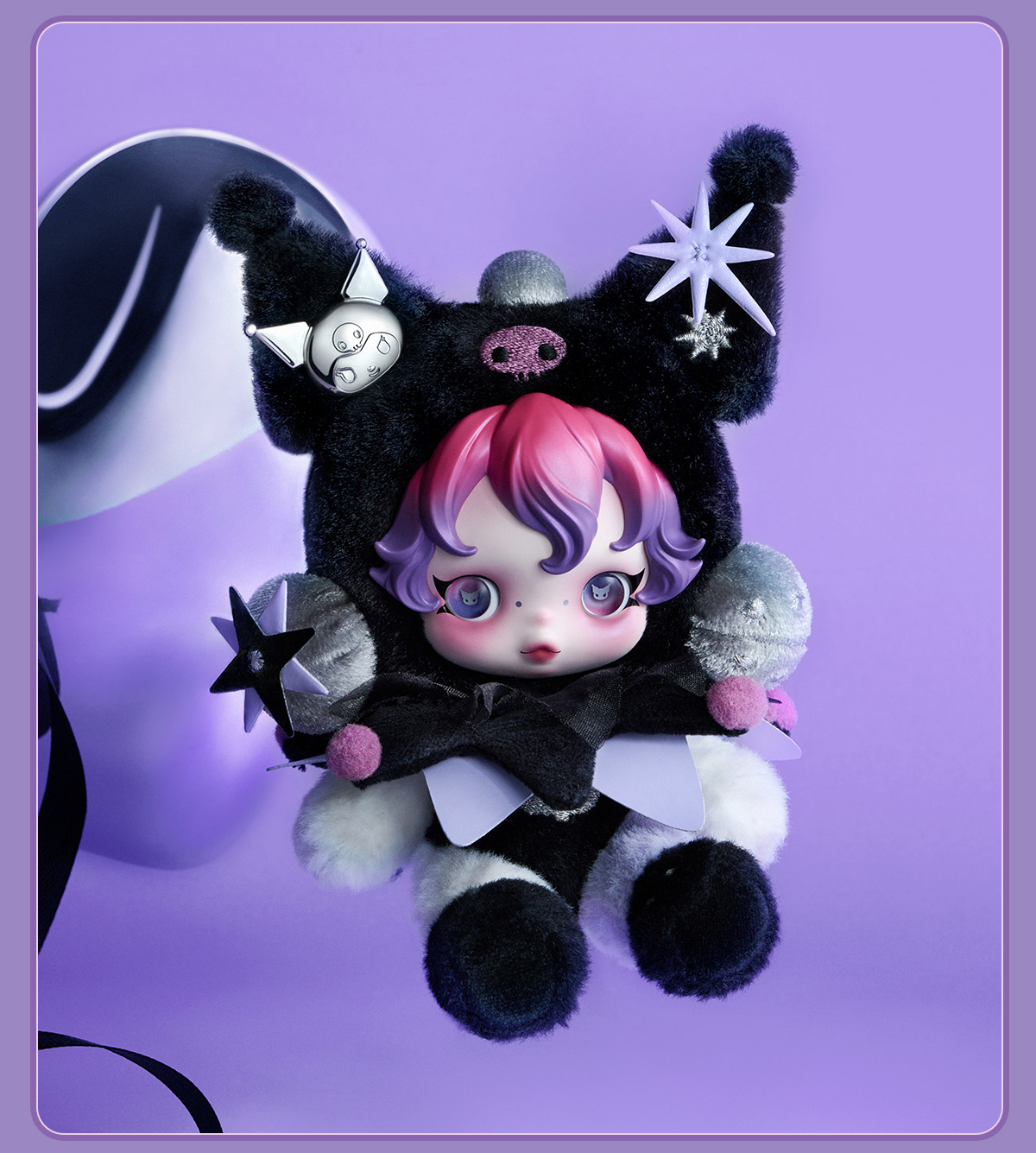 Pop Mart Vinyl Plush Doll Pendant - Skullpanda X Sanrio Series