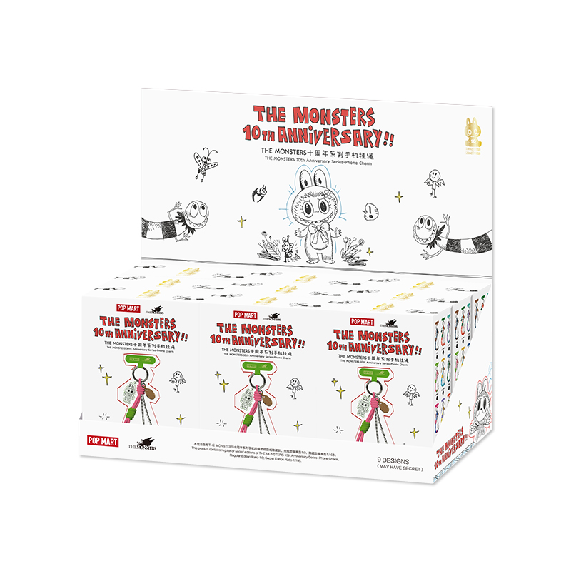 THE MONSTERS 10周年記念 Phone Charm BOX THE MONSTERS 10th Anniversary Series Phone Charm - POP MART (Hong