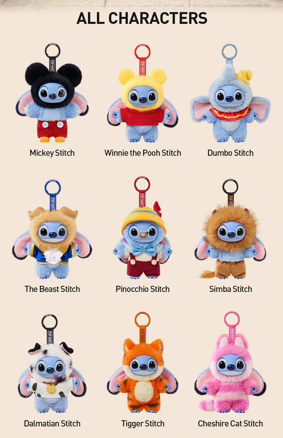 POPMART、ニック、ウッデ、Bo Peep 、ミッキー、スティッチ Stitch Adventure Series Vinyl Plush Pendant - POP MART (Hong Kong