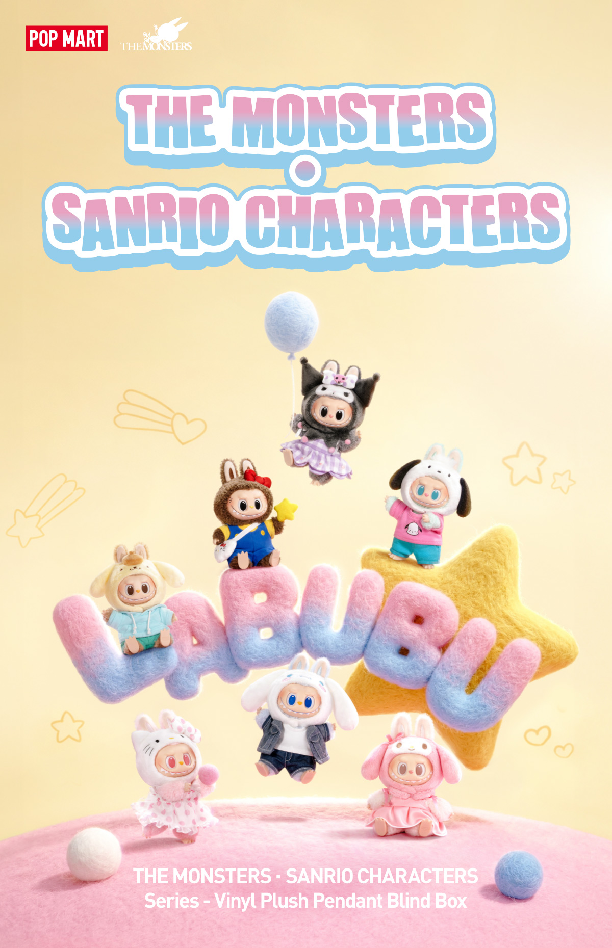 THE MONSTERS × Sanrio Characters Series-Vinyl Plush Pendant Blind