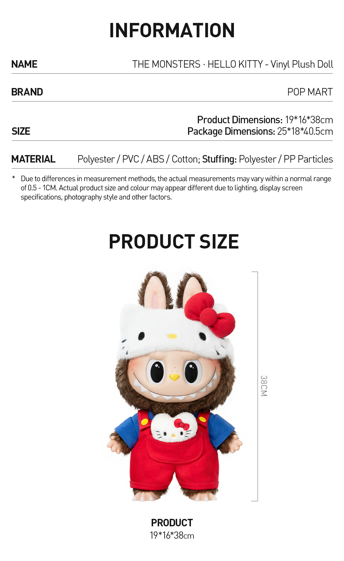 【正規品】THE MONSTERS × HELLO KITTY ぬいぐるみ THE MONSTERS × HELLO KITTY - Vinyl Plush Doll - POP MART (United