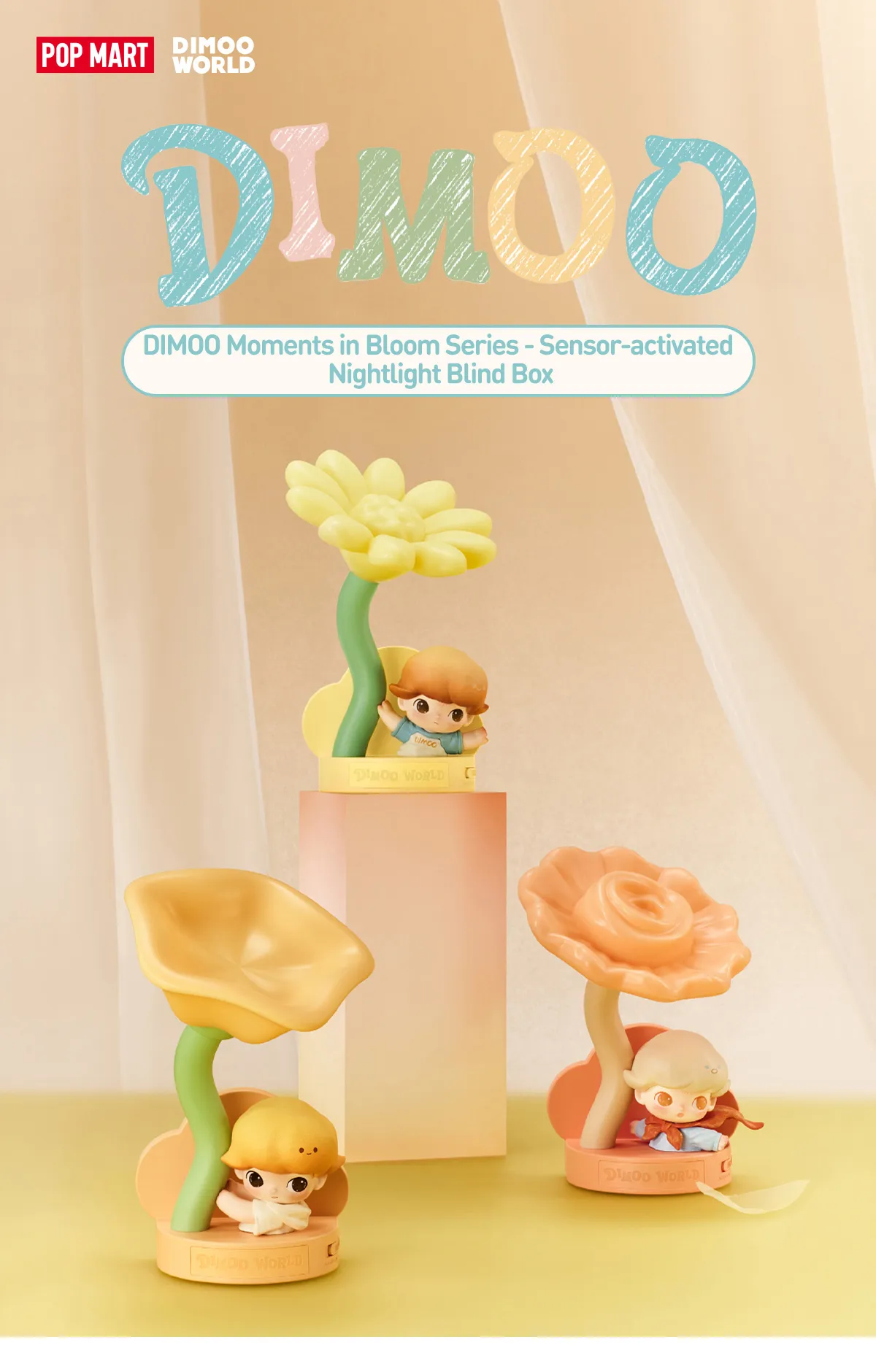 DIMOO Moments in Bloom Series - Sensor-activated Nightlight Blind Box ...