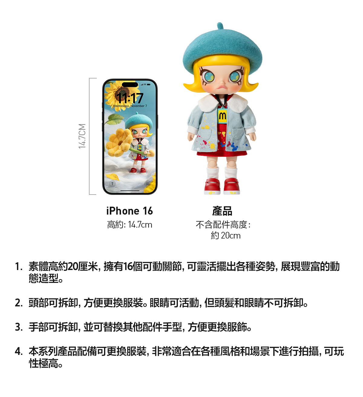 MOLLY 20th Anniversary Series 1/8 Action Figure - POP MART (Hong
