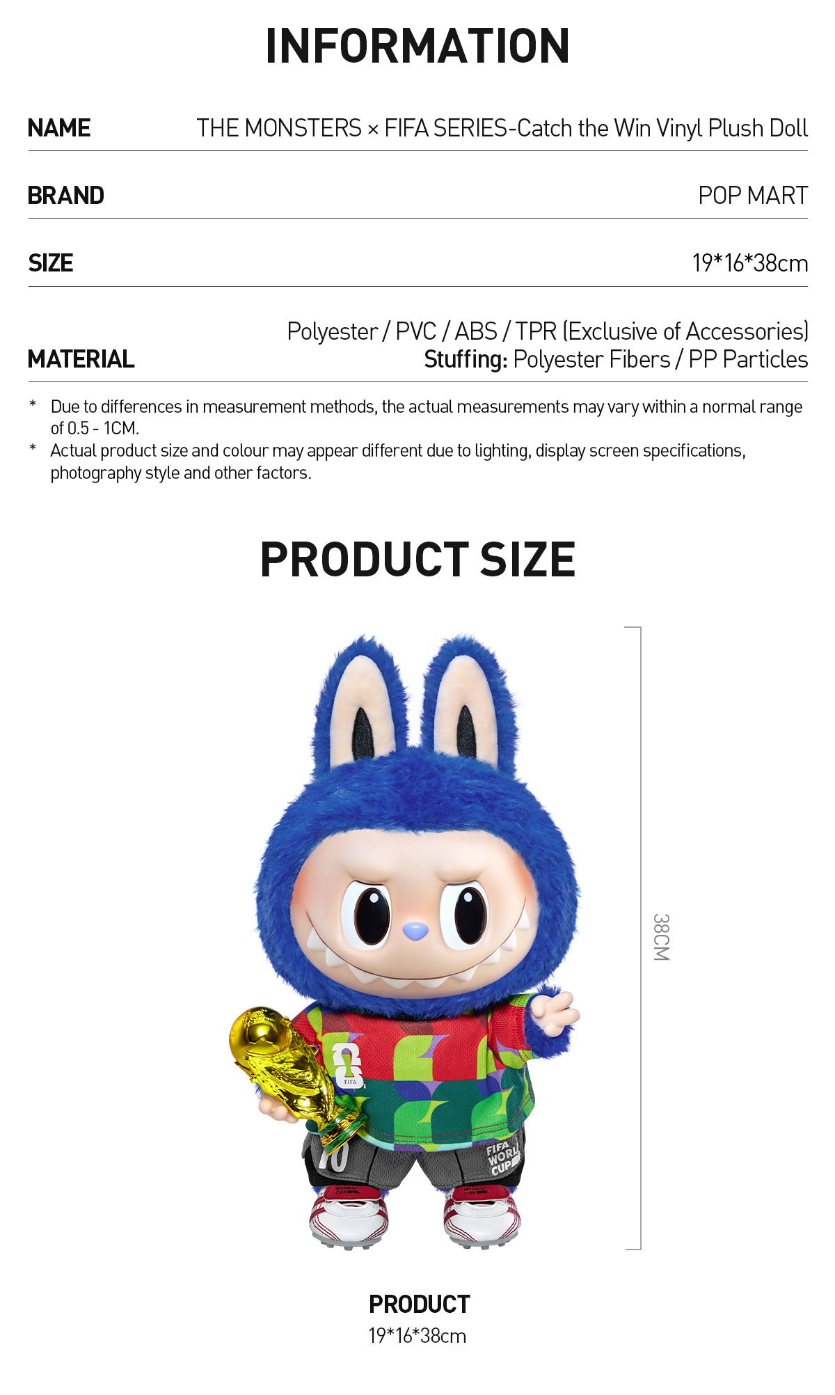THE MONSTERS × FIFA SERIES-Catch the Win Vinyl Plush Doll - POP
